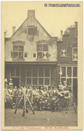 ansichtkaart: Haarlem, Oudt Haerlem. In 't edel Vruchtennat
