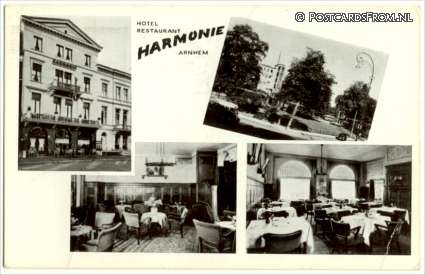 ansichtkaart: Arnhem, Hotel Restaurant 'Harmonie'