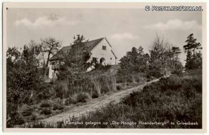 ansichtkaart: Groesbeek, Kamphut gelegen op 'Die Hooghe Hoenderbergh'