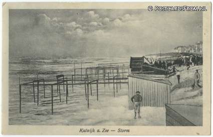 ansichtkaart: Katwijk aan Zee, Storm