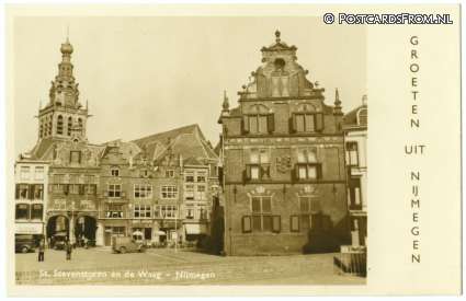 ansichtkaart: Nijmegen, St. Stevenstoren en de Waag