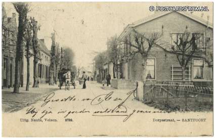 ansichtkaart: Santpoort, Dorpsstraat
