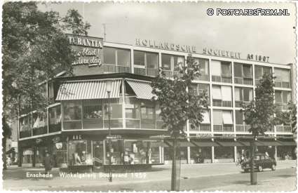 ansichtkaart: Enschede, Winkelgalerij Boulevard 1959