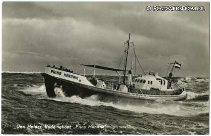 ansichtkaart: Den Helder, Reddingsboot 'Prins Hendrik'
