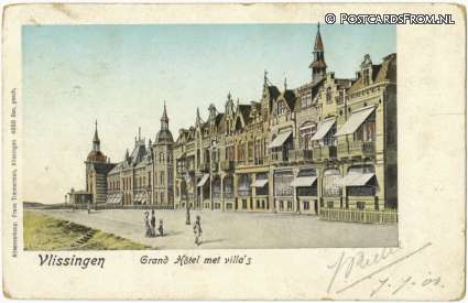 ansichtkaart: Vlissingen, Grand Hotel met villa's