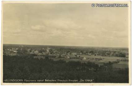 ansichtkaart: Hellendoorn, Panorama vanaf Belvedere Theehuis Pension 'De Uitkijk'