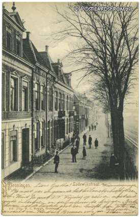 ansichtkaart: Groningen, Lodewijkstraat
