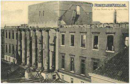 ansichtkaart: Groningen, Universiteitsgebouw na den Brand op 30 Augustus 1906