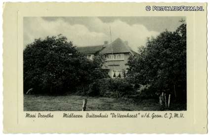ansichtkaart: Midlaren, Buitenhuis 'De Veenhorst' v.d. Gron. C.J.M.V.