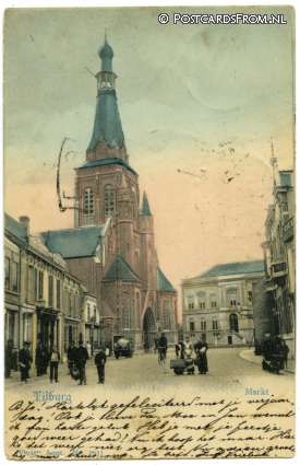 ansichtkaart: Tilburg, Markt