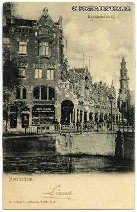 ansichtkaart: Amsterdam, Raadhuisstraat