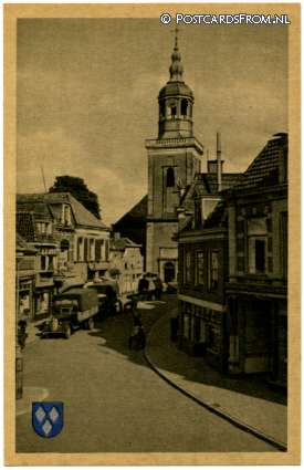 ansichtkaart: Almelo, Kerkstraat met Ned. Herv. Kerk