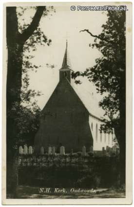 ansichtkaart: Oudwoude, N.H. Kerk