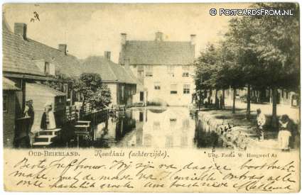 ansichtkaart: Oud-Beijerland, Raadhuis achterzijde