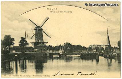 ansichtkaart: Delft, Brug aan den Haagweg