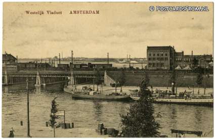ansichtkaart: Amsterdam, Westelijk Viaduct