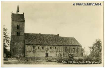 ansichtkaart: Anloo, N.H. Kerk, begin 12e eeuw