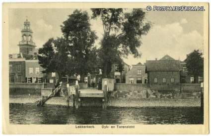 ansichtkaart: Lekkerkerk, Dyk- en Torenzicht