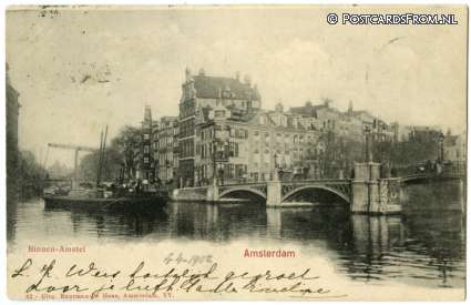 ansichtkaart: Amsterdam, Binnen-Amstel