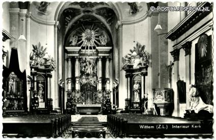 ansichtkaart: Wittem, Interieur Kerk