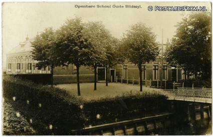 ansichtkaart: Oude Bildtzijl, Openbare School