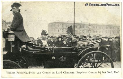 ansichtkaart: Scheveningen, Willem Frederik Prins van Oranje - Lord Clantarty, Engels Gezant