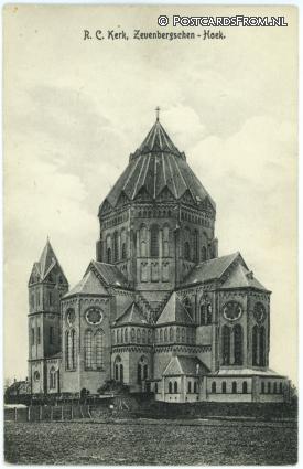 ansichtkaart: Zevenbergschen Hoek, R.C. Kerk
