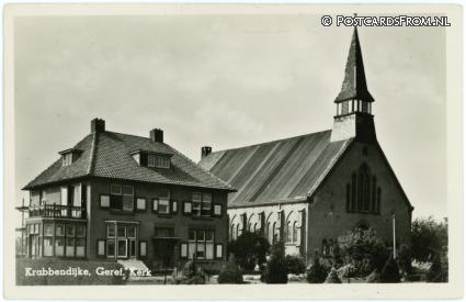 ansichtkaart: Krabbendijke, Geref. Kerk