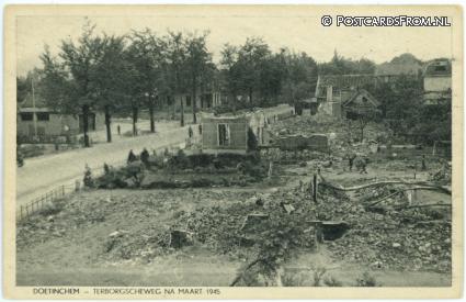 ansichtkaart: Doetinchem, Terborgscheweg na Maart 1945