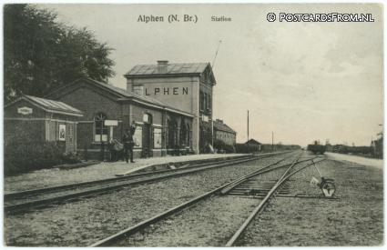 ansichtkaart: Alphen NB, Station