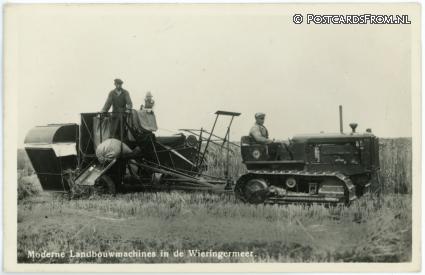 ansichtkaart: Wieringermeer, Moderne Landbouwmachines