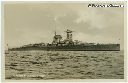 ansichtkaart: --, Panzerschiff 'Admiral Scheer'