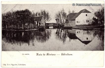 ansichtkaart: Schiedam, Huis te Riviere