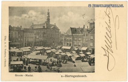ansichtkaart: 's-Hertogenbosch, Groote - Markt