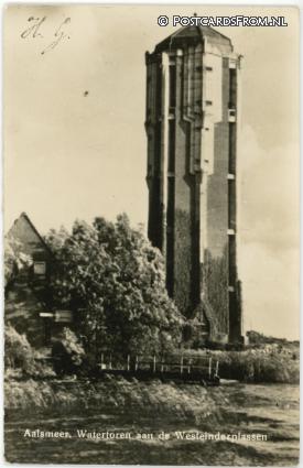 ansichtkaart: Aalsmeer, Watertoren aan de Westeinderplassen