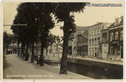 ansichtkaart: Schoonhoven, Voorhaven en Tol