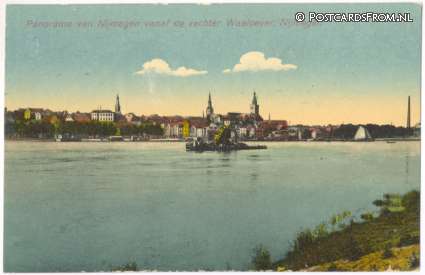ansichtkaart: Nijmegen, Panorama van de rechter Waaloever
