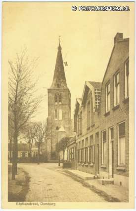 ansichtkaart: Domburg, Stationstraat