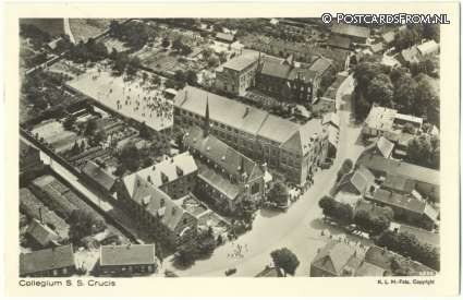 ansichtkaart: Rotterdam, Collegium S.S. Crucis. Luchtopname