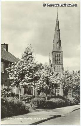 ansichtkaart: Vleuten, Bottensteinweg en R.K. Kerk