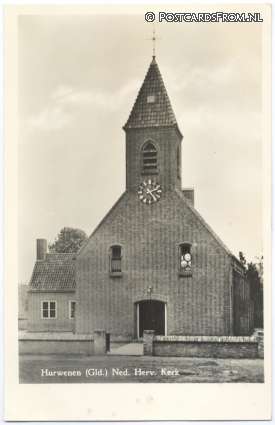 ansichtkaart: Hurwenen, Ned. Herv. Kerk