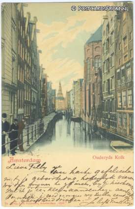 ansichtkaart: Amsterdam, Oudezyds Kolk