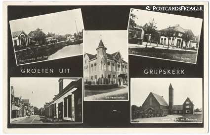ansichtkaart: Grijpskerk, Groeten uit