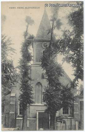 ansichtkaart: Sloterdijk, Herv. Kerk