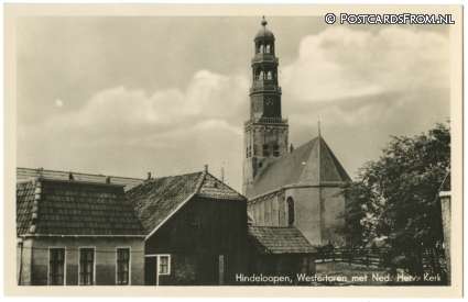 ansichtkaart: Hindeloopen, Westertoren met Ned. Herv. Kerk