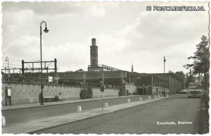 ansichtkaart: Enschede, Station