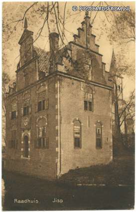 ansichtkaart: Jisp, Raadhuis