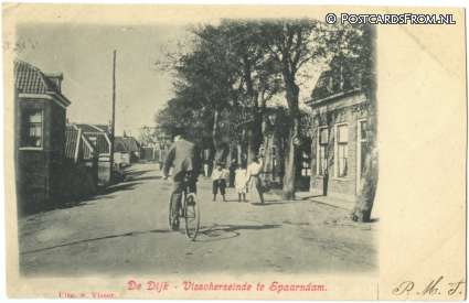 ansichtkaart: Spaarndam, De Dijk - Visscherseinde