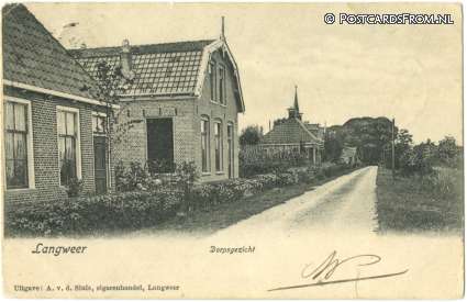 ansichtkaart: Langweer, Dorpsgezicht
