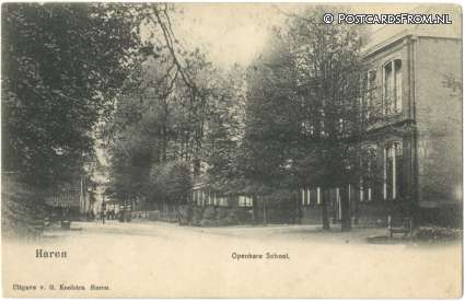 Haren GN, Openbare School ansichtkaart: Haren GN, Openbare School
